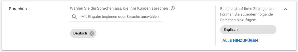 Spracheinstellungen